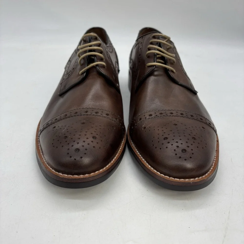 Gordon Rush Medallion Dress Shoes Mens 8.5 Whitaker Derby Full Brogue Cap Toe